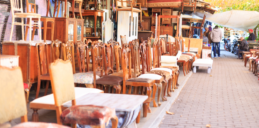 A store full of second-hand, used furniture which could be a major seller on Google Shopping.